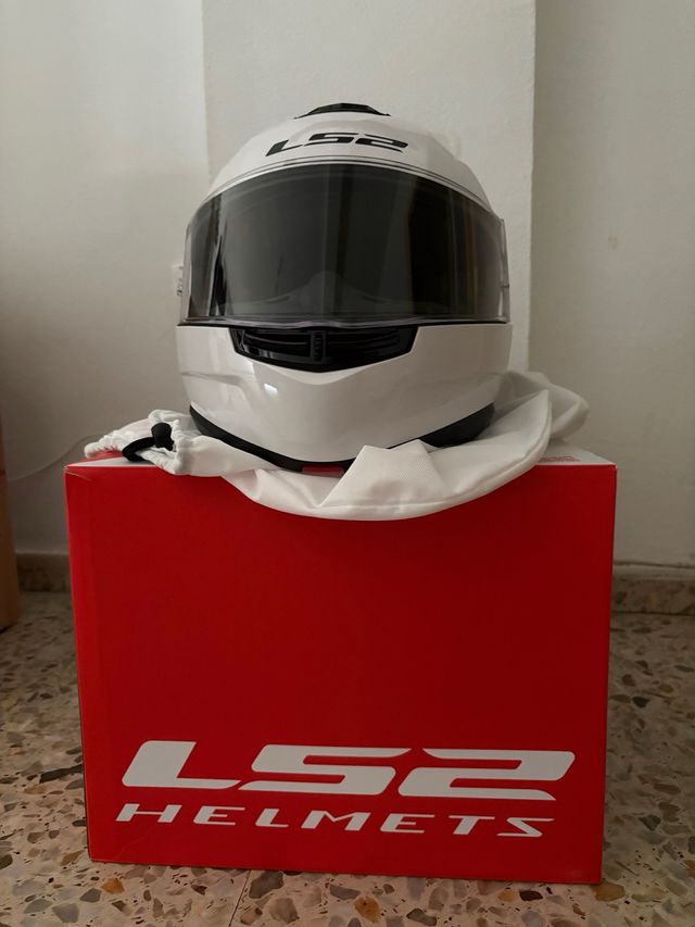 Casco moto LS2 blanco gloss