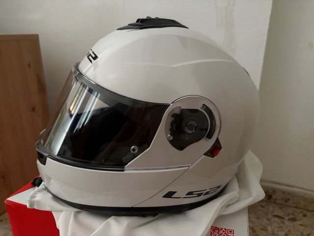 Casco moto LS2 blanco gloss