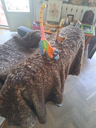 2 Gatos madera pintados a mano