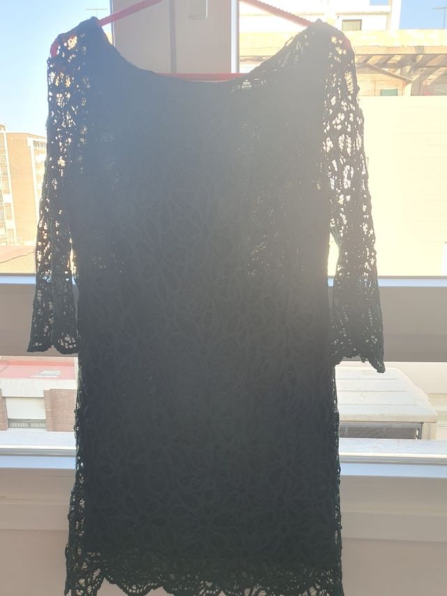 Vestido encaje verde oscuro