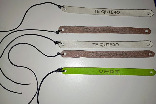 Pulseras cuero personalizadas grabadas a láser,