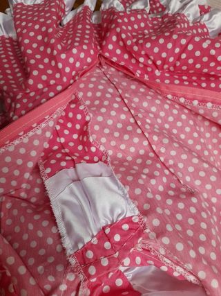 Vestido niña flamenco rosa lunares talla 8.