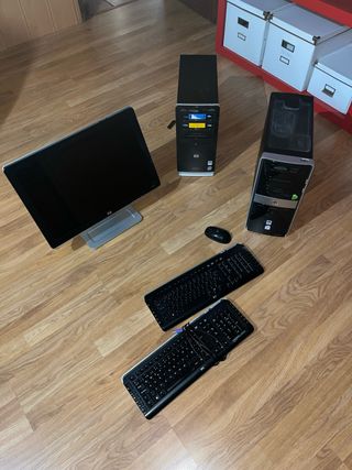 2 PCs HP + monitor + 2 teclados