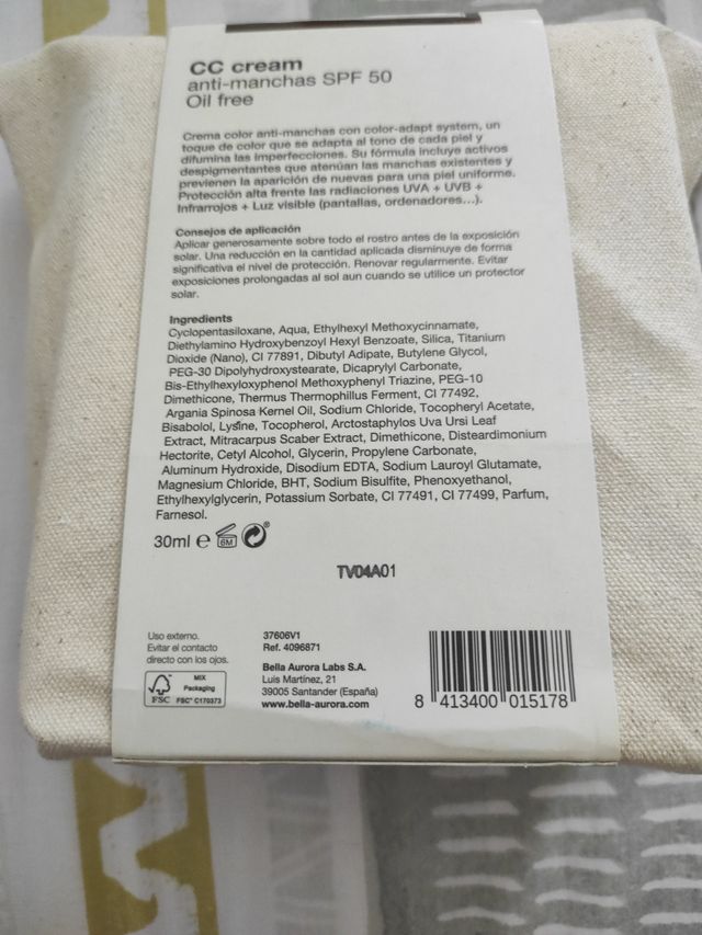 CC Cream Bella Aurora SPF50 - Antimanchas