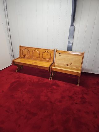 2 bancos madera maciza