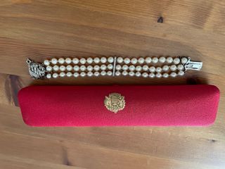 Brazalete Majorica 3 hileras perlas