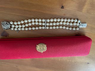 Brazalete Majorica 3 hileras perlas