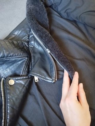 Chaqueta aviador negra cuero