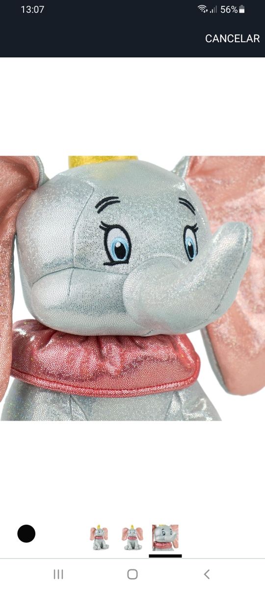 Peluche Dumbo glitter con sonido