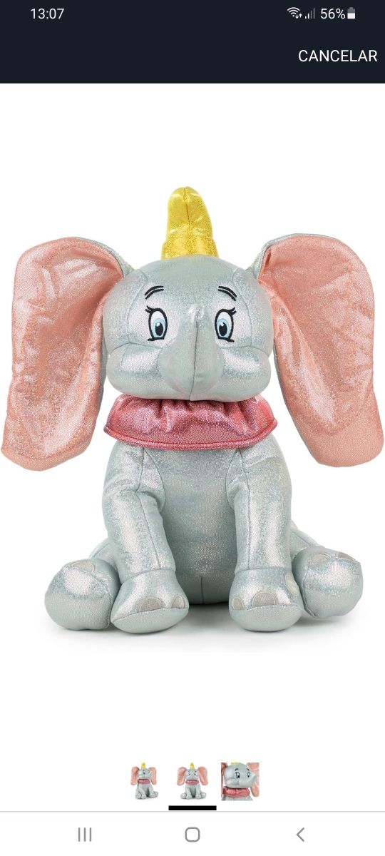 Peluche Dumbo glitter con sonido