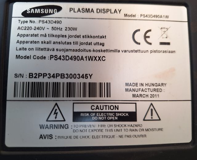 Placa TV Samsung 42DH X-MAIN (1Layer)