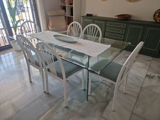 Mesa comedor de cristal