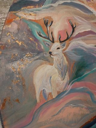 Dipinto acrilico astratto multicolor