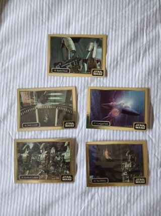 5 STAR WARS EPISODE 1 IKON GOLD FOIL cromos cards