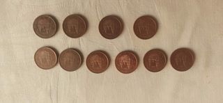 10 Monedas 2 céntimos España