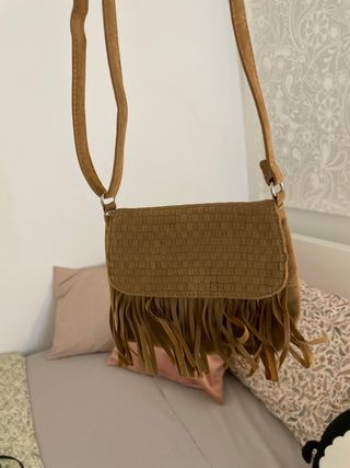 Bolso marrón flecos - bandolera