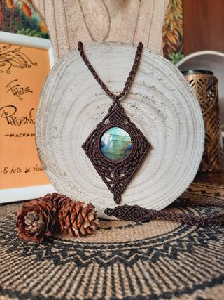 Collana Labradorite Macramè