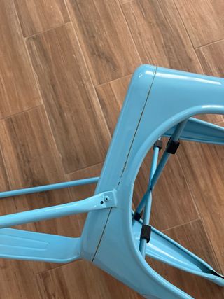 Silla Tolix azul turquesa metal