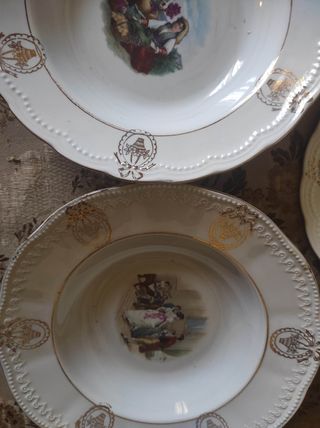 Platos antiguos Porcelana China opaca xix