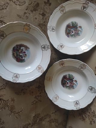 Platos antiguos Porcelana China opaca xix