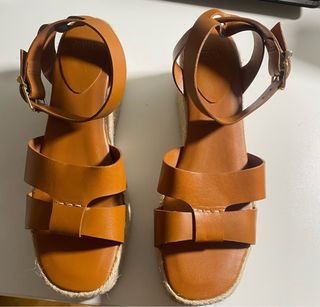Alpargatas cuña Zara 39 Marrón