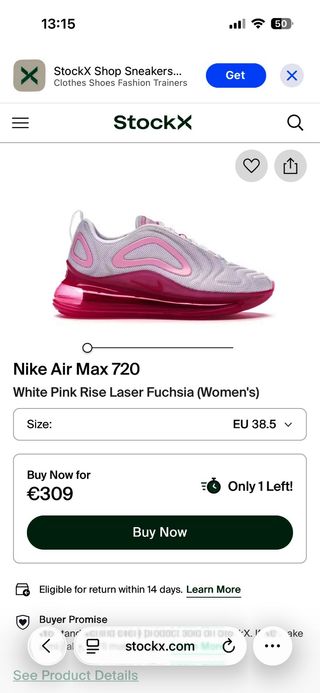 Zapatillas Nike Air Max 720 - Rosa y Blanco