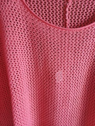 Jersey punto calado color coral