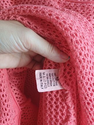 Jersey punto calado color coral