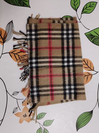Bufanda cuadros beige-marrón