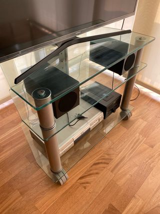 Mesa TV cristal 3 niveles