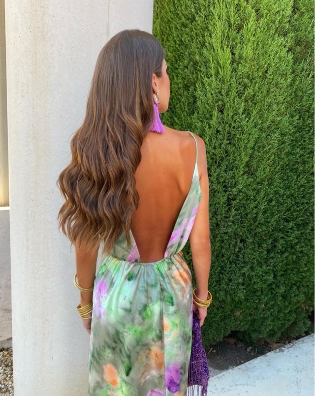 Vestido midi estampado colores