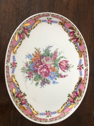 Piatto Porcellana Decorato - Vintage