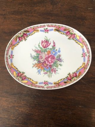 Piatto Porcellana Decorato - Vintage