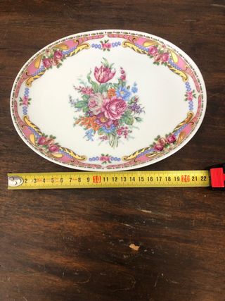Piatto Porcellana Decorato - Vintage