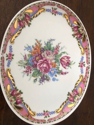 Piatto Porcellana Decorato - Vintage