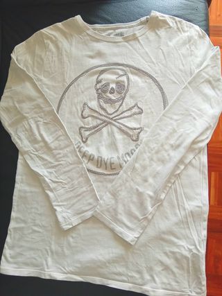 Camiseta Zara - Calavera Bordada
