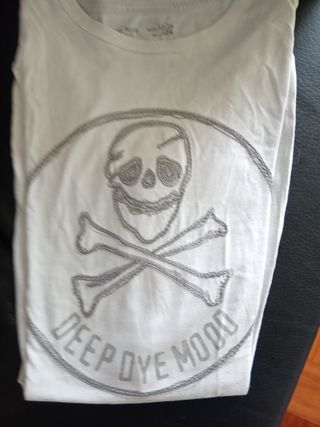 Camiseta Zara - Calavera Bordada
