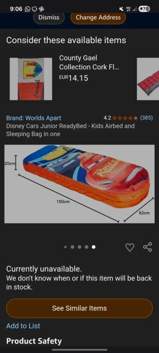 Saco cama Rayo McQueen Cars 3