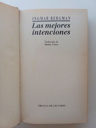 Libro Las Mejores Intenciones