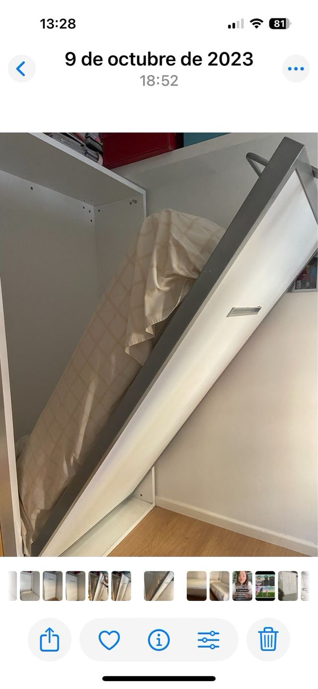 Cama abatible blanca