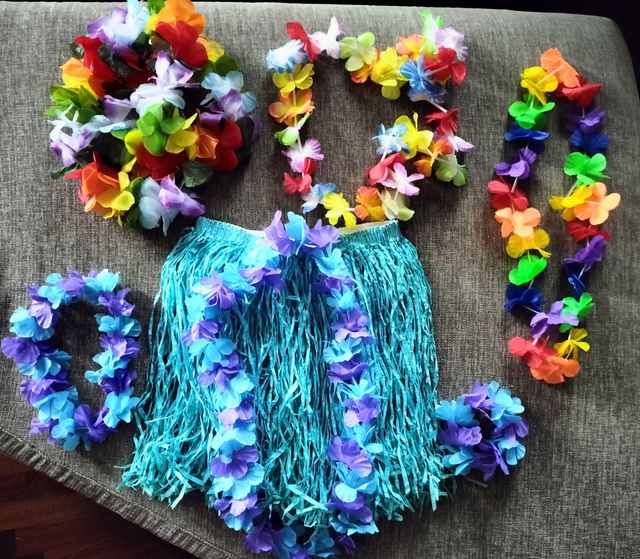 Disfraz hawaiana: falda & collares
