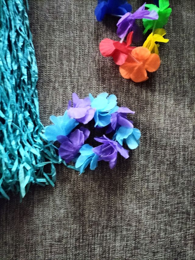 Disfraz hawaiana: falda & collares