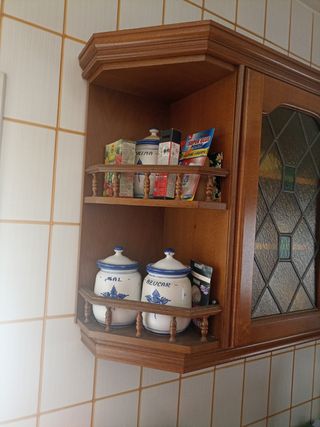 Vetrina in legno con vetro - Mobile da cucina