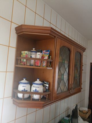 Vetrina in legno con vetro - Mobile da cucina