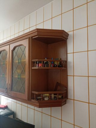 Vetrina in legno con vetro - Mobile da cucina