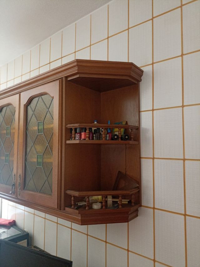 Vetrina in legno con vetro - Mobile da cucina