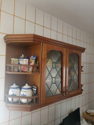 Vetrina in legno con vetro - Mobile da cucina