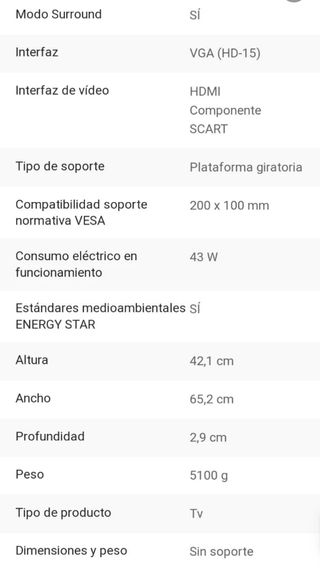 TV LED LG 26" Negra