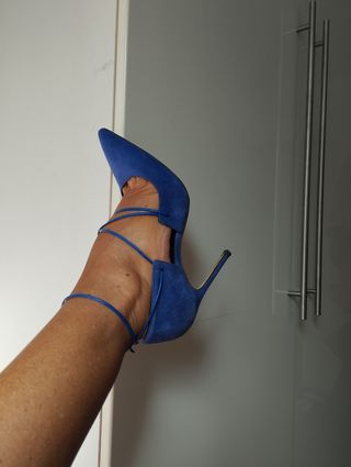 Zapatos tacón azul