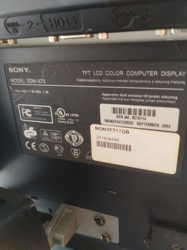 Monitor Sony SDM-X73 TFT LCD